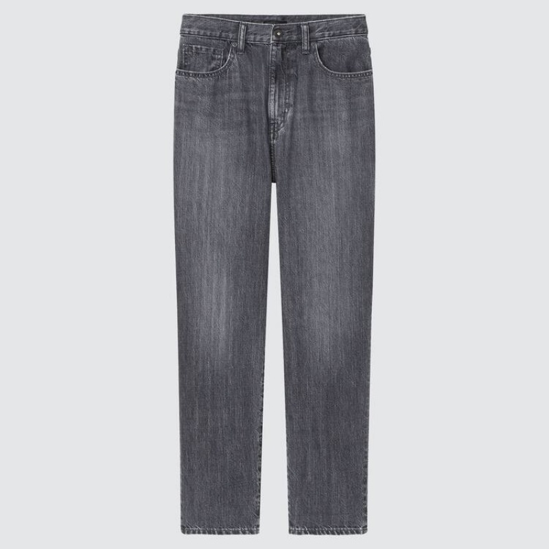 Jeans Uniqlo Peg High Rise Ankle Length (2021 Season) Mujer Gris | 1397JKPQY