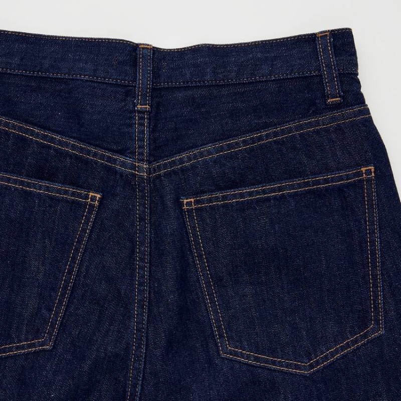 Jeans Uniqlo Peg High Rise Ankle Length (Long) (2021 Season) Mujer Azul Marino | 7809LRTZQ