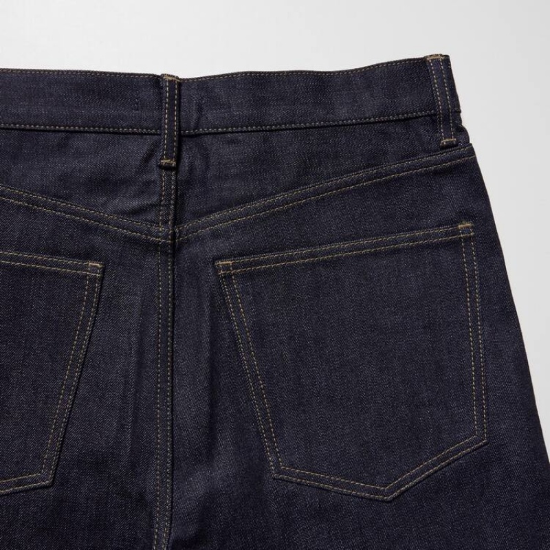 Jeans Uniqlo Selvedge Regular Fit Hombre Azul Marino | 8934ZAVDM