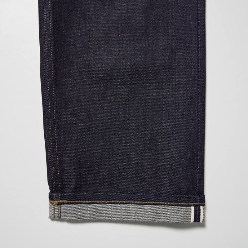 Jeans Uniqlo Selvedge Regular Fit Hombre Azul Marino | 8934ZAVDM