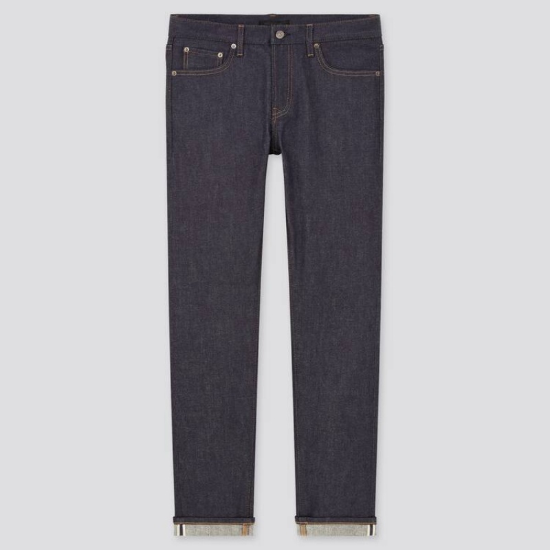 Jeans Uniqlo Selvedge Stretch Slim Fit (2021 Season) Hombre Azul Marino | 8250MCLIH