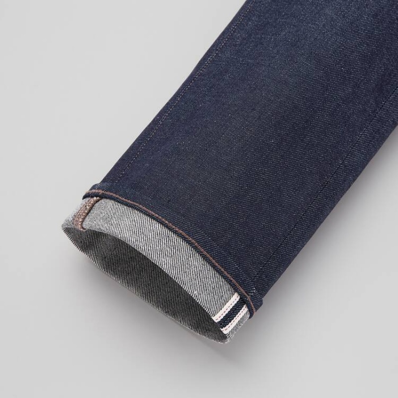 Jeans Uniqlo Selvedge Stretch Slim Fit (2021 Season) Hombre Azul Marino | 3254LEUFM