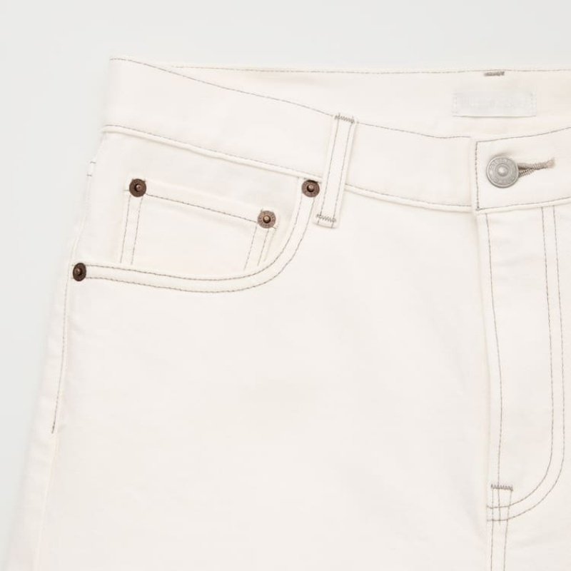 Jeans Uniqlo Slim Fit Hombre Blancas | 3962TGUSR