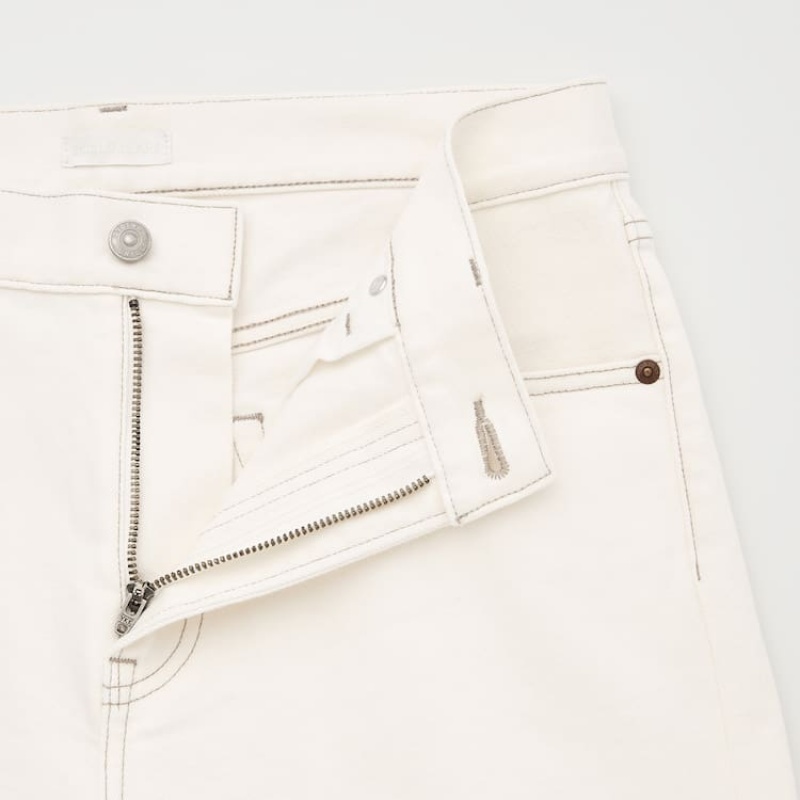 Jeans Uniqlo Slim Fit Hombre Blancas | 3962TGUSR