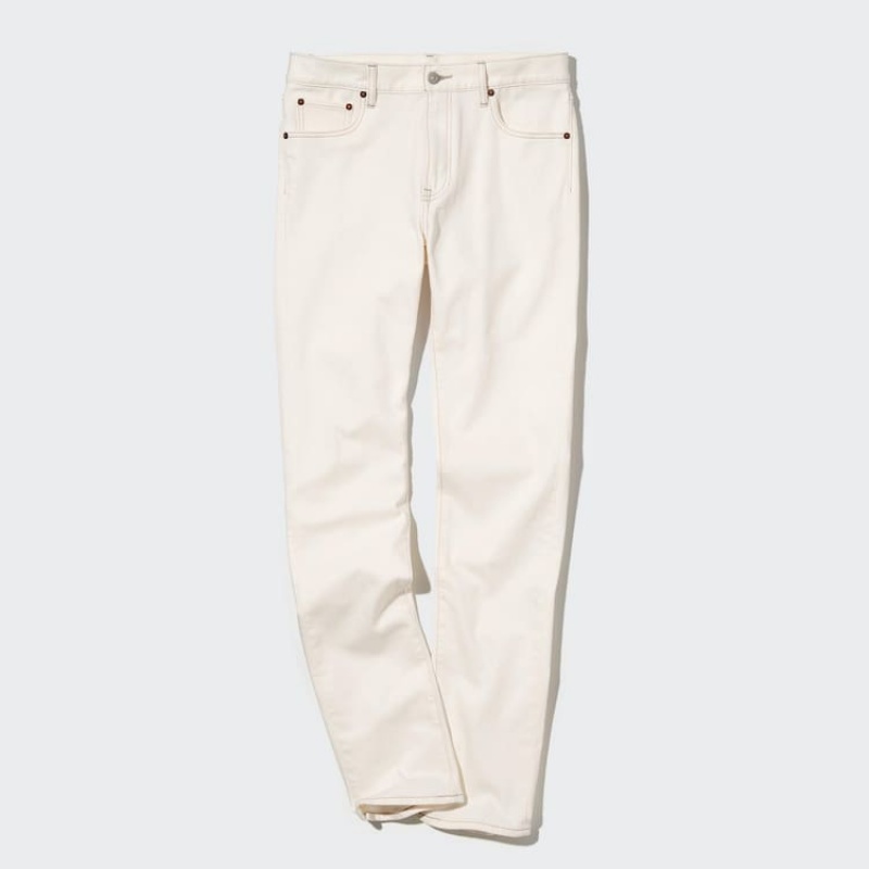 Jeans Uniqlo Slim Fit Hombre Blancas | 3962TGUSR