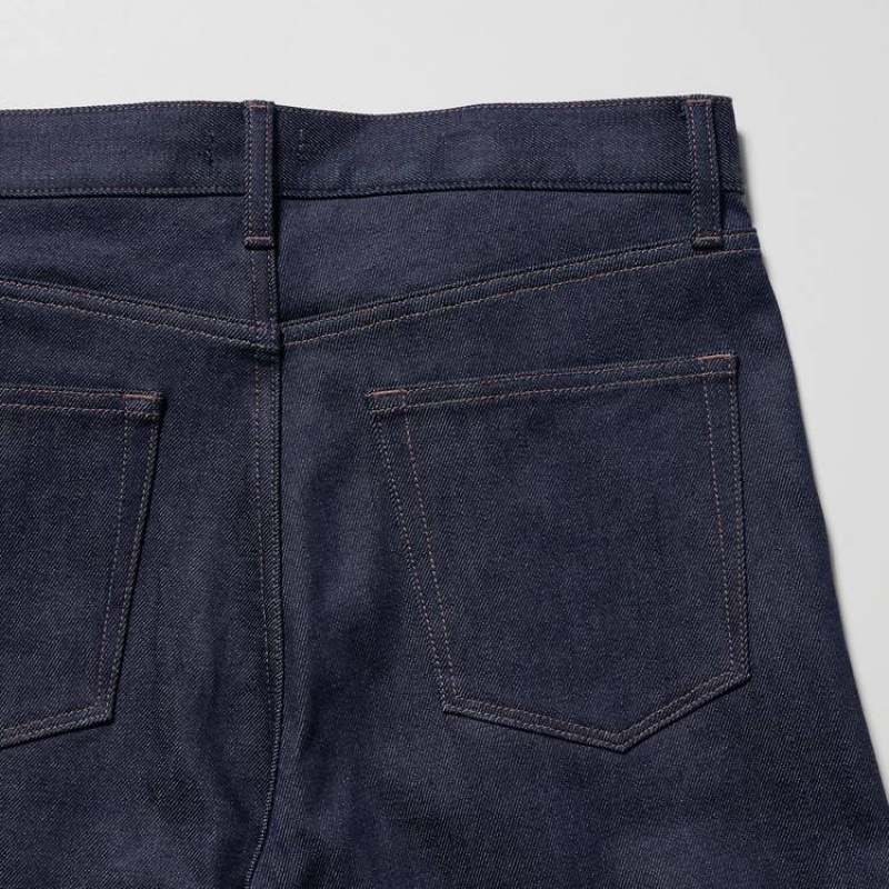 Jeans Uniqlo Stretch Selvedge Slim Fit Hombre Azul Marino | 9437WJFUP