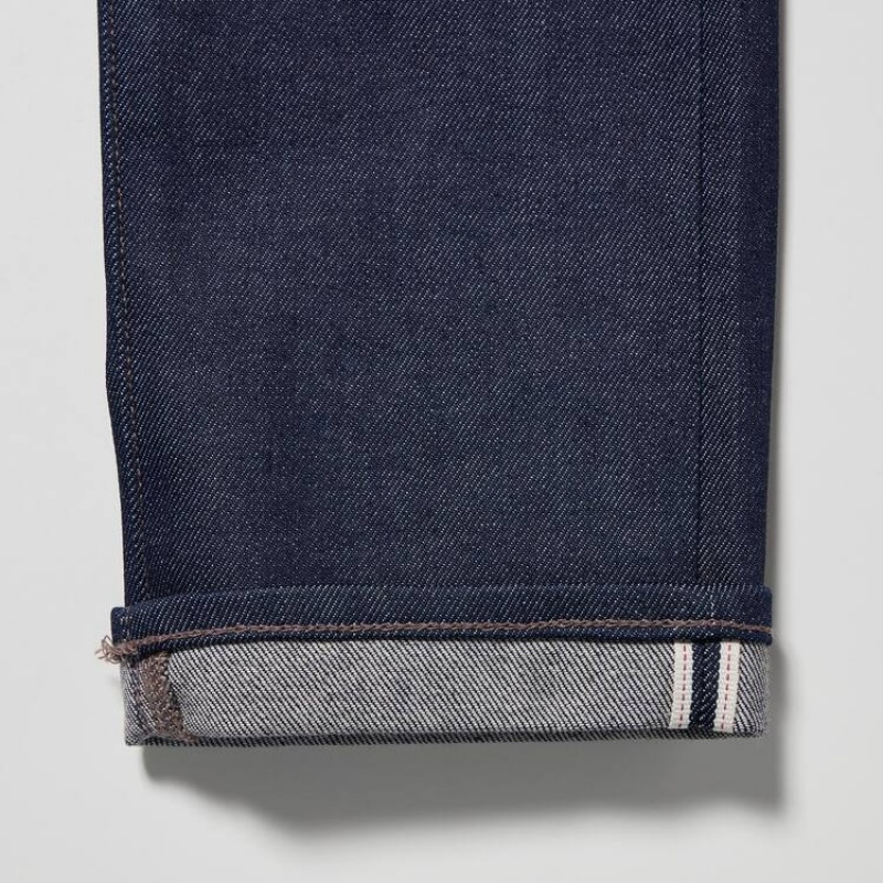 Jeans Uniqlo Stretch Selvedge Slim Fit Hombre Azul Marino | 9437WJFUP