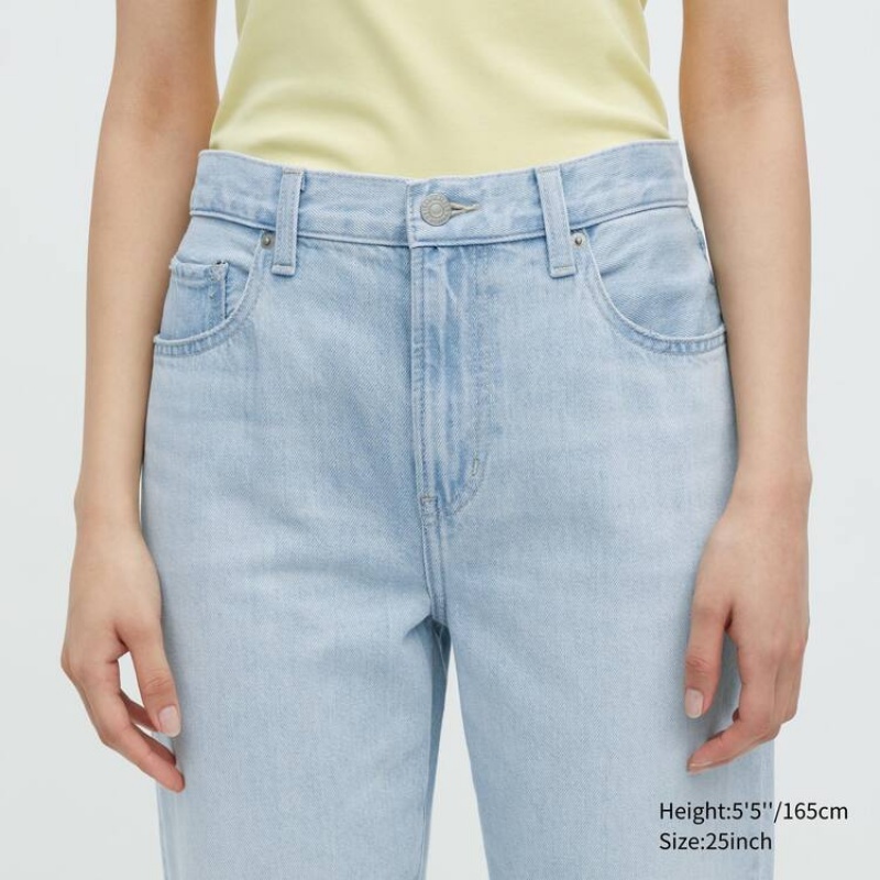 Jeans Uniqlo Tapered Boyfriend Mujer Azules | 3984AEPFO