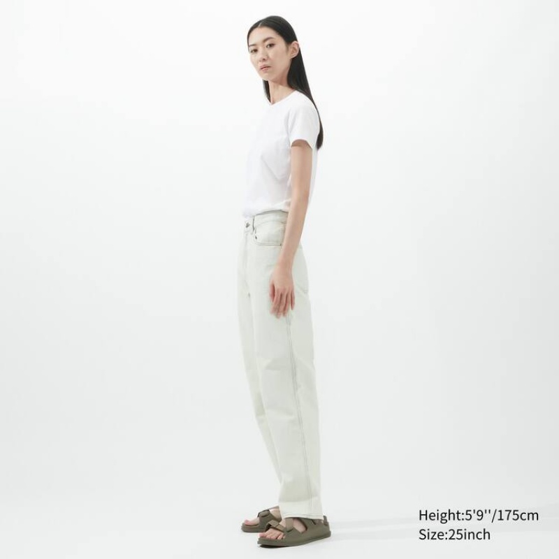 Jeans Uniqlo U Curved Mujer Blancas | 4308RLPGB