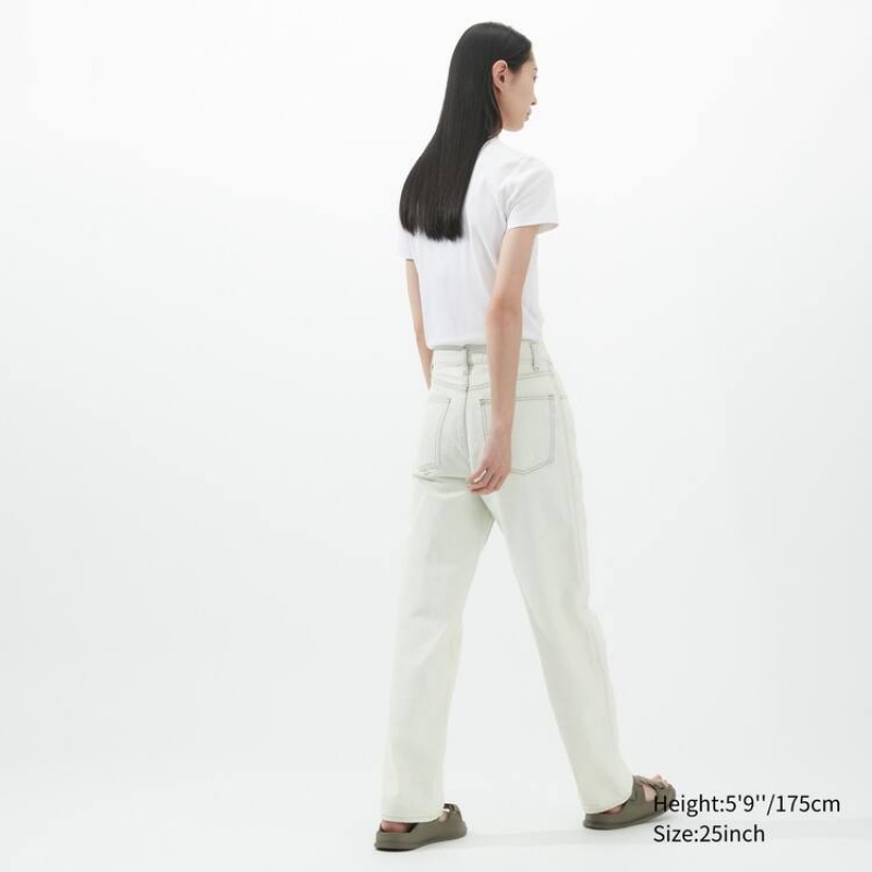 Jeans Uniqlo U Curved Mujer Blancas | 4308RLPGB