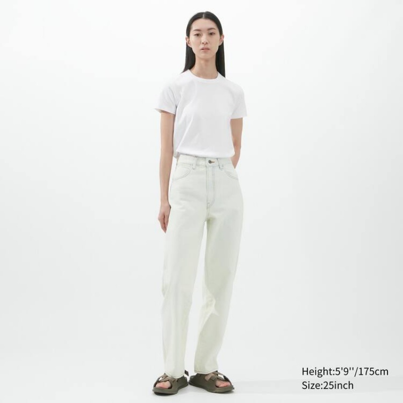 Jeans Uniqlo U Curved Mujer Blancas | 4308RLPGB