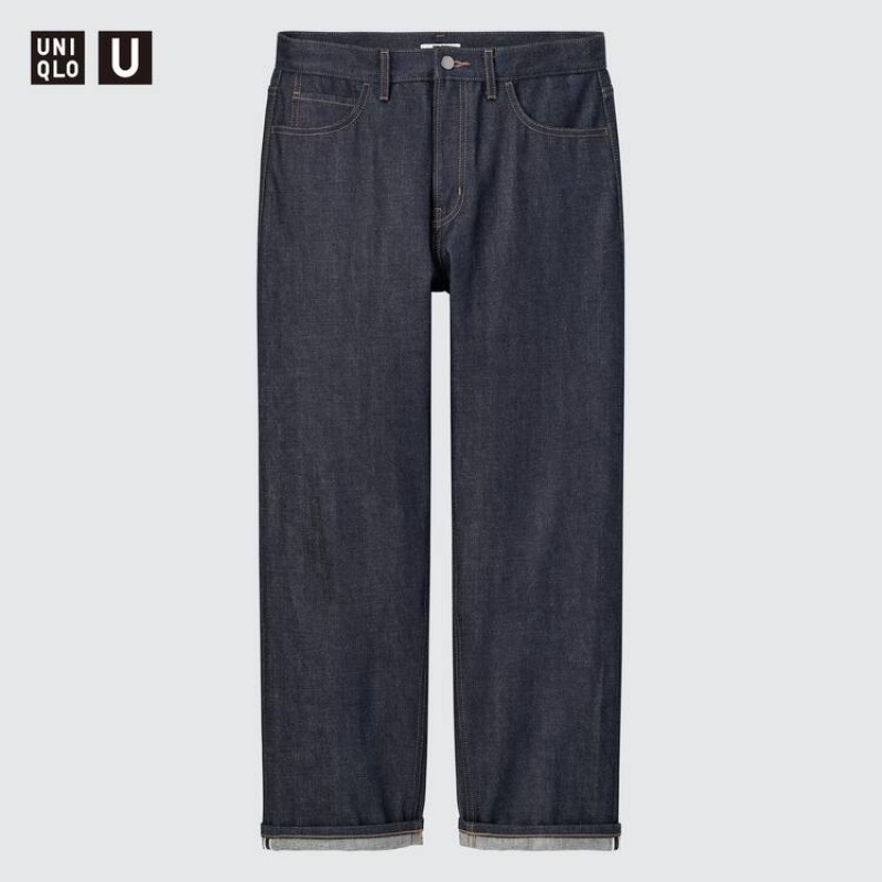 Jeans Uniqlo U Selvedge Regular Fit Hombre Azul Marino | 7093MYOHG