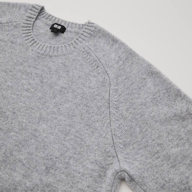 Jerséis Uniqlo Premium Lambswool Crew Neck (2021 Season) Hombre Gris | 6940JNCPA