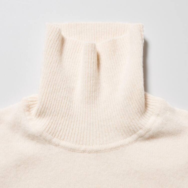 Jerséis Uniqlo Premium Lambswool Turtleneck Hombre Blancas | 3829UELRG