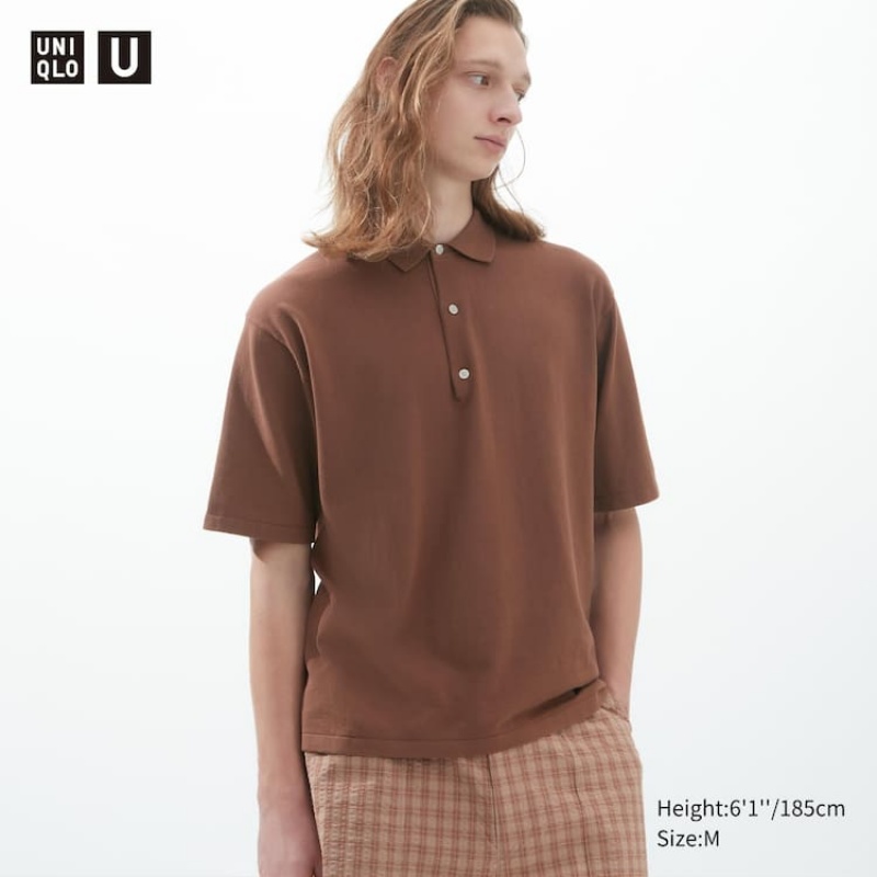 Jerséis Uniqlo U De Punto Hombre Marrones | 9716BQWDG