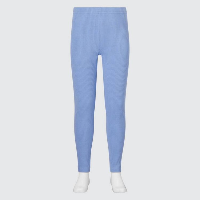 Leggins Uniqlo Acanalado Niños Azules | 1395DFOWX