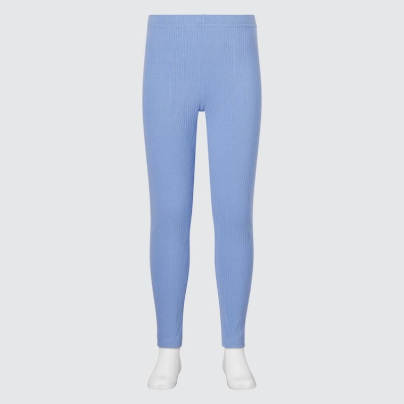 Leggins Uniqlo Acanalado Niños Azules | 9072PEZVI