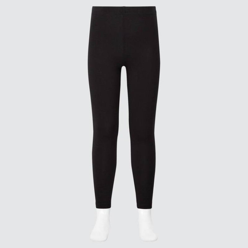 Leggins Uniqlo Algodon (2021 Season) Niños Negras | 7243SKDRQ