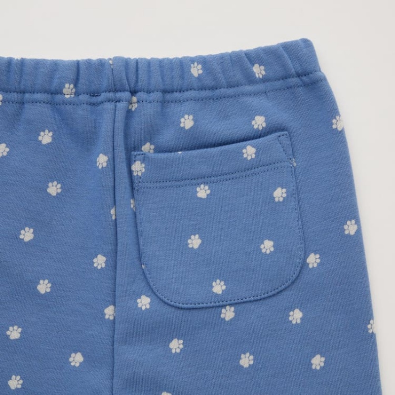 Leggins Uniqlo Fleece Footprint Bebe Azules | 1905TFJVR