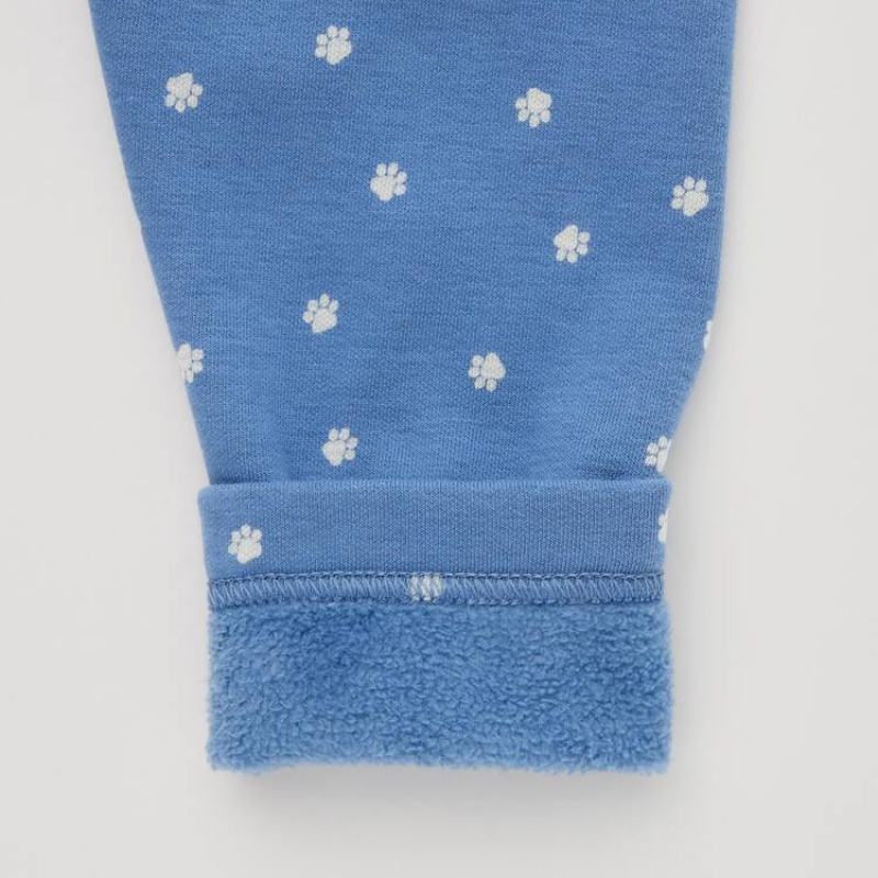 Leggins Uniqlo Fleece Footprint Bebe Azules | 1905TFJVR