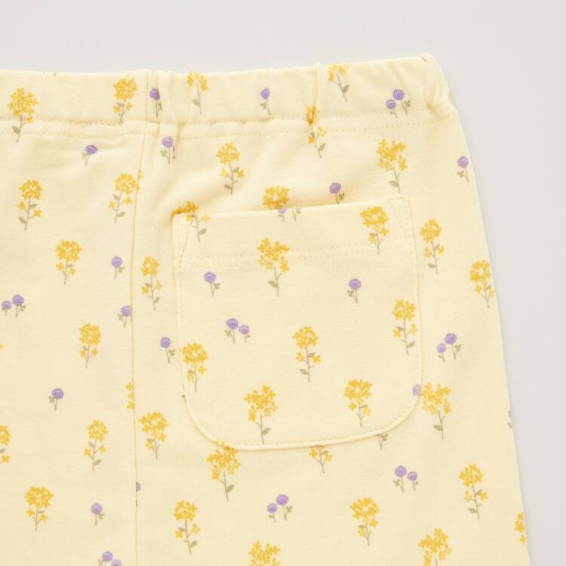 Leggins Uniqlo Flower Print Bebe Amarillo | 3927ZPXOC