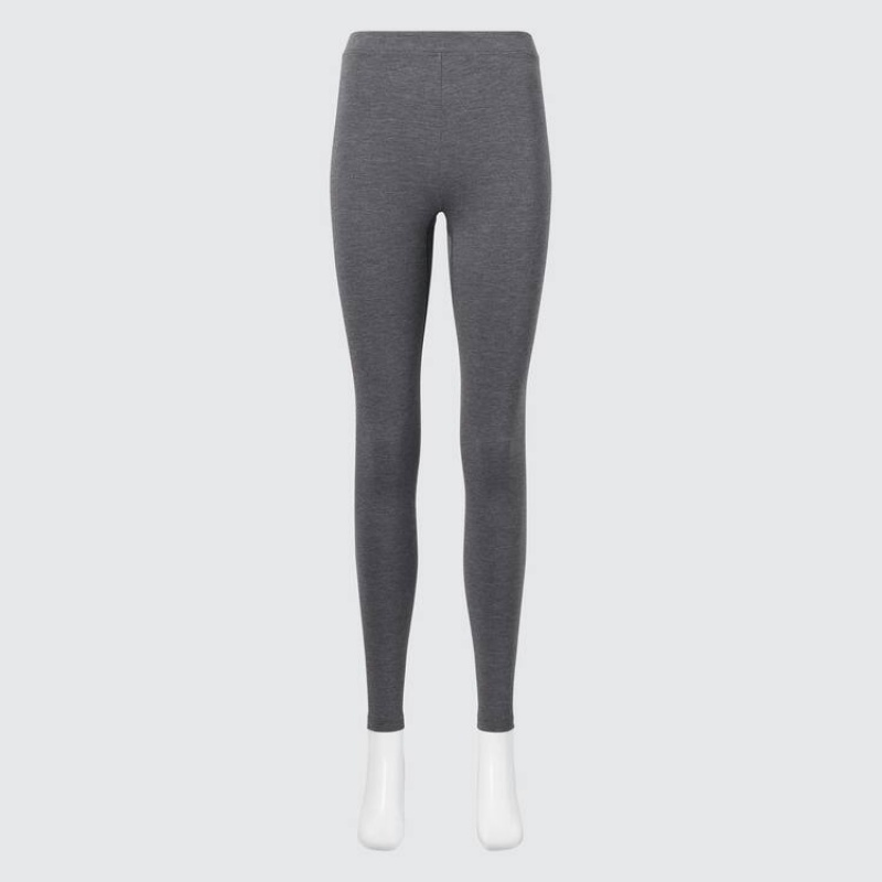 Leggins Uniqlo Heattech Extra Warm Algodon Thermal Mujer Gris Oscuro | 1527BESNM