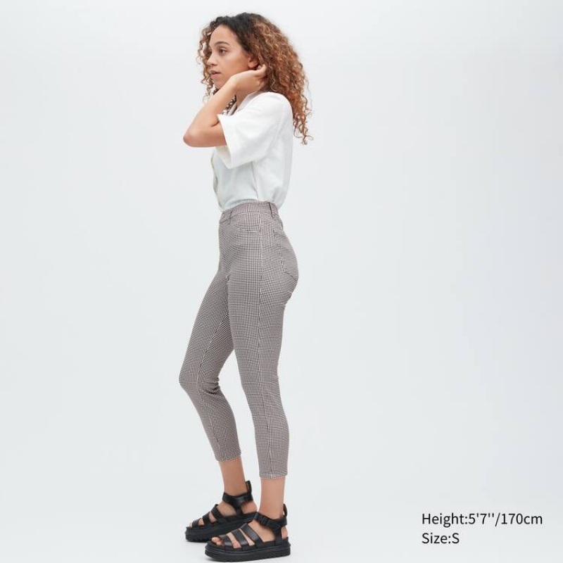 Leggins Uniqlo Ultra Stretch High Rise Cropped Mujer Negras | 7580OALJV