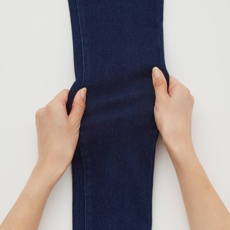 Leggins Uniqlo Ultra Stretch Maternity Denim Mujer Azules | 1276ILMWP