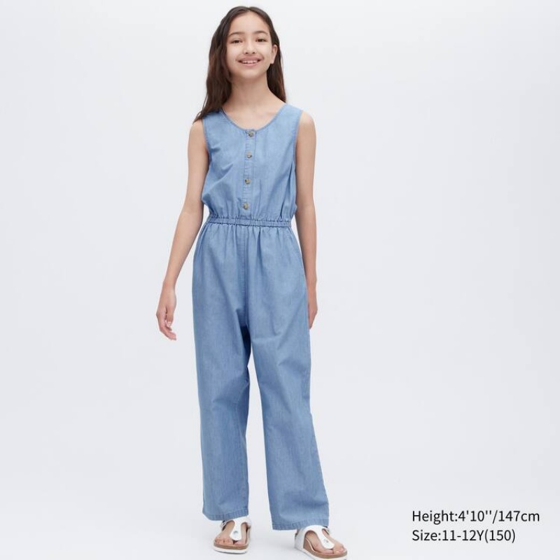 Mono Uniqlo Chambray Niños Azules | 6984CYEAF