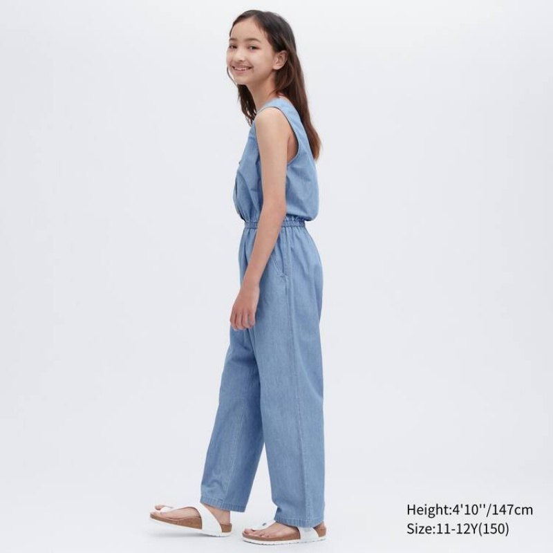 Mono Uniqlo Chambray Niños Azules | 6984CYEAF