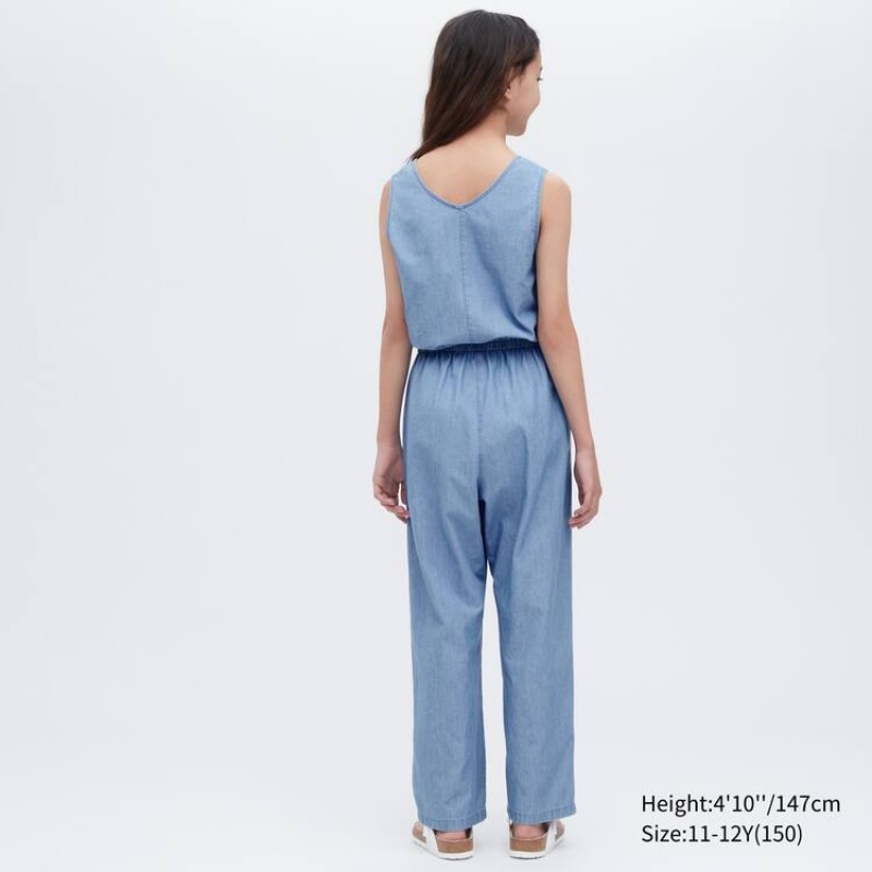 Mono Uniqlo Chambray Niños Azules | 6984CYEAF