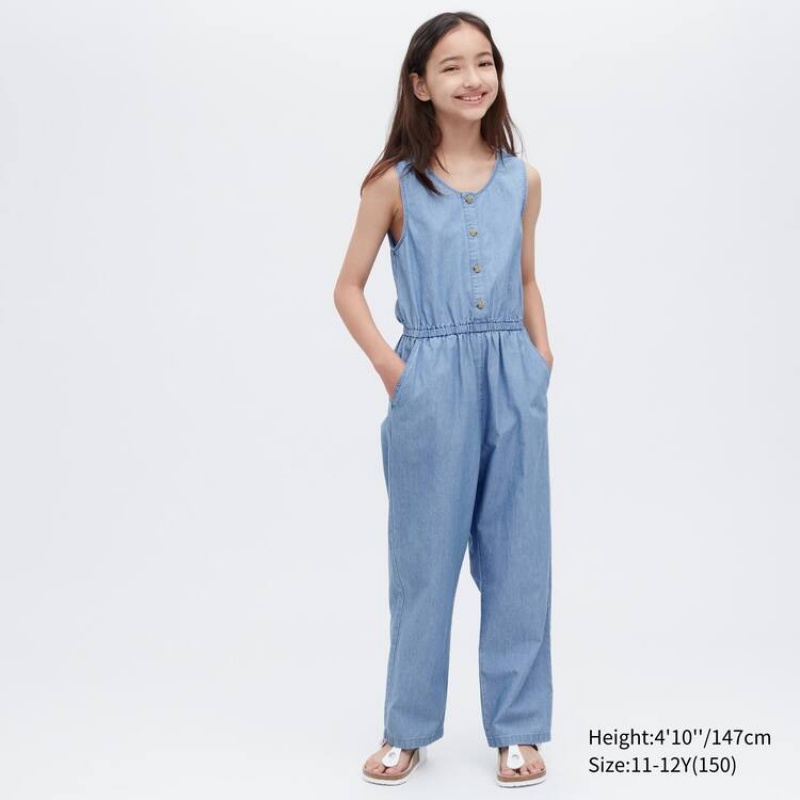 Mono Uniqlo Chambray Niños Azules | 6984CYEAF