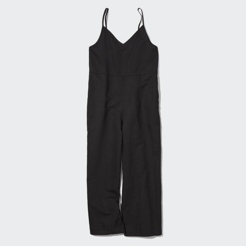 Mono Uniqlo Linen Blend Camisole Mujer Negras | 2509FKEXS