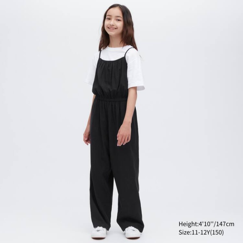 Mono Uniqlo Linen Blend Niños Negras | 4075HNROY