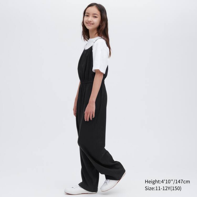 Mono Uniqlo Linen Blend Niños Negras | 4075HNROY