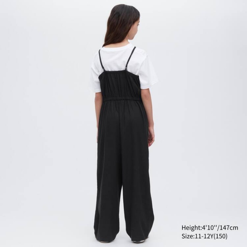 Mono Uniqlo Linen Blend Niños Negras | 4075HNROY