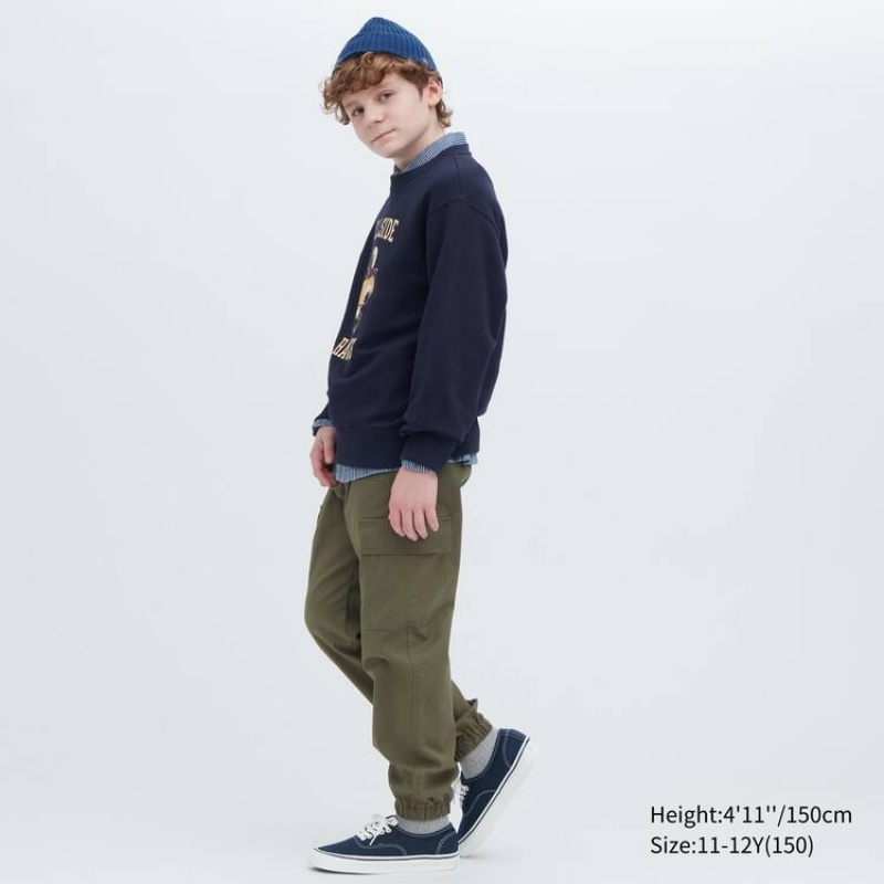 Pantalones Jogger Uniqlo Cargo Jogger Niños Verde Oliva | 8917YFJDK