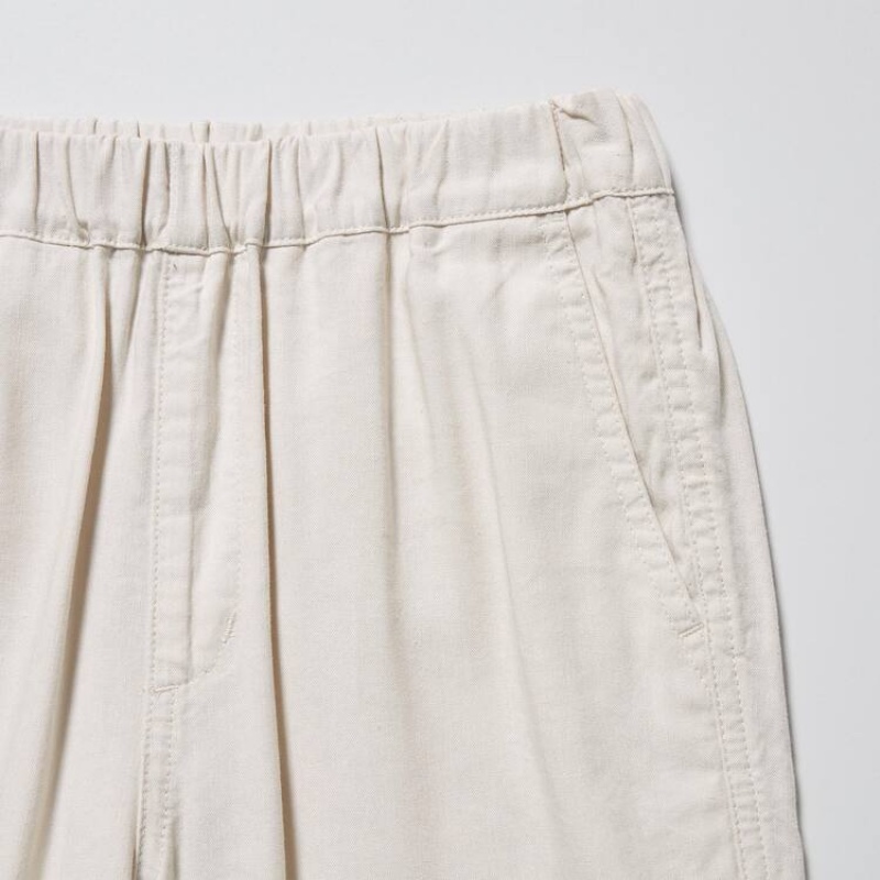 Pantalones Jogger Uniqlo Linen Blend Relaxed Fit Niños Beige | 3684IPBNS