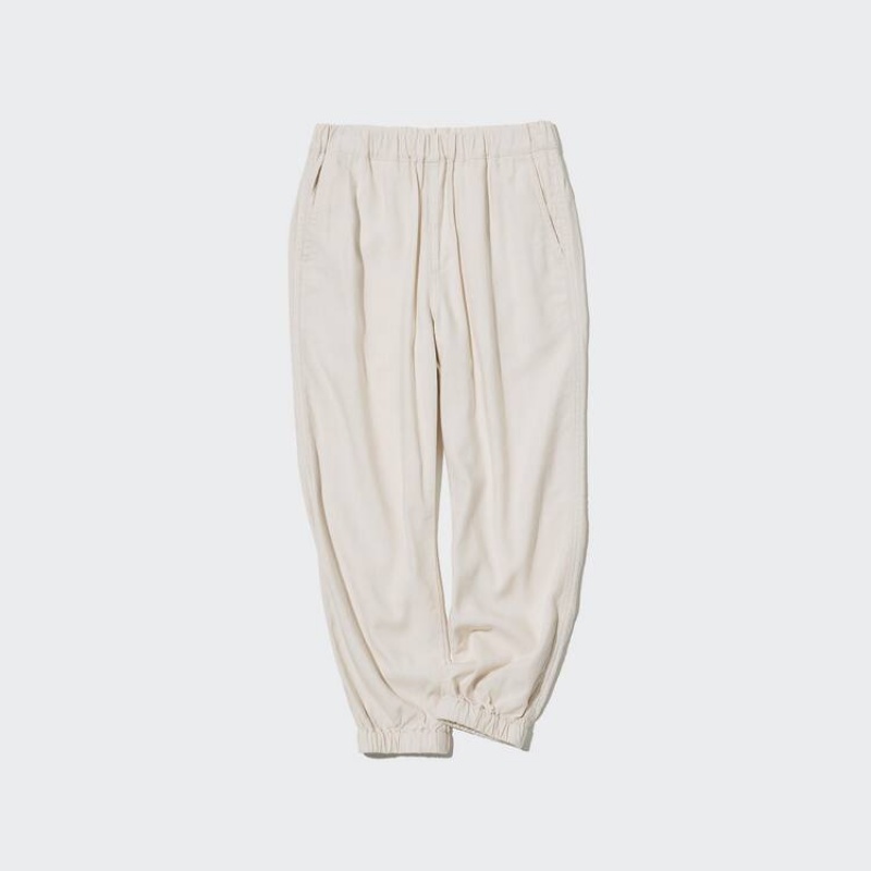 Pantalones Jogger Uniqlo Linen Blend Relaxed Fit Niños Beige | 3684IPBNS