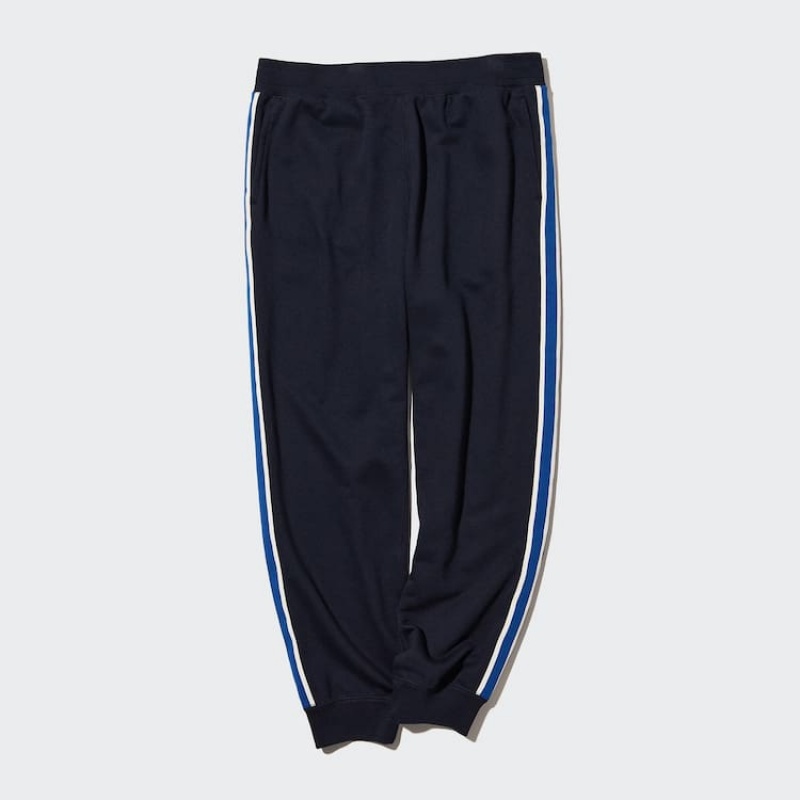 Pantalones Jogger Uniqlo Side A Rayas Hombre Azul Marino | 9653BDOJR