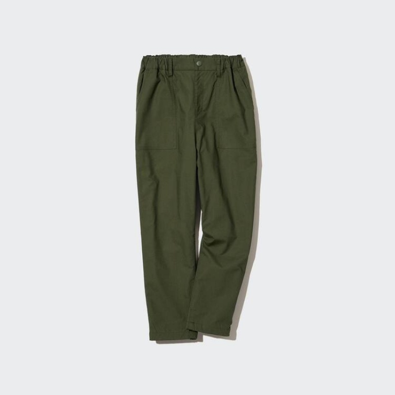 Pantalones Jogger Uniqlo Stretch Warm Forro Baker Niños Verde Oliva | 5381WGSCD