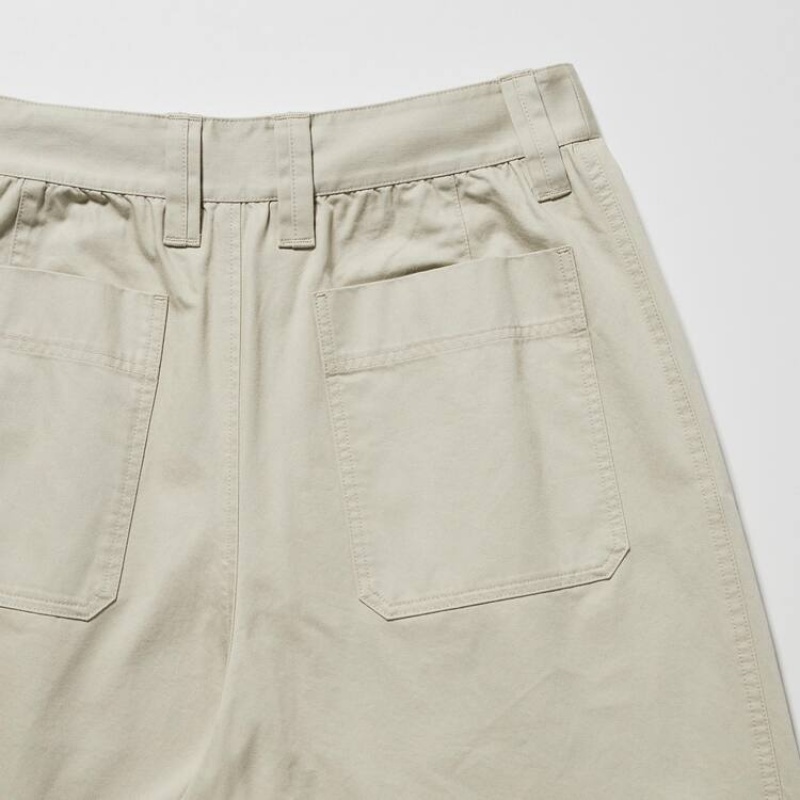 Pantalones Jogger Uniqlo U Plisado Mujer Beige | 5269UFRDO