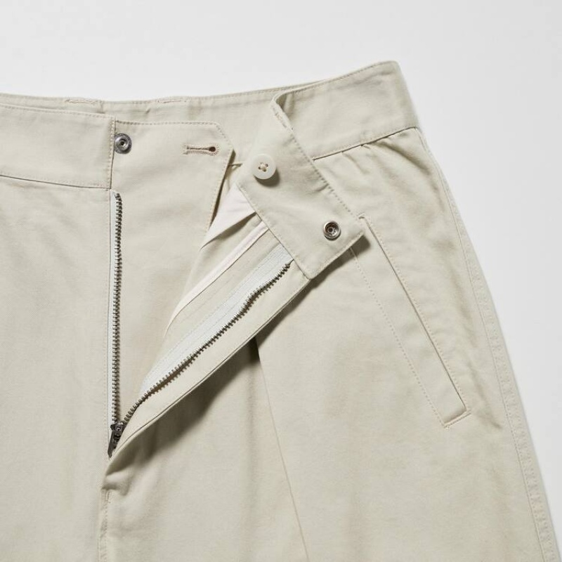 Pantalones Jogger Uniqlo U Plisado Mujer Beige | 5269UFRDO