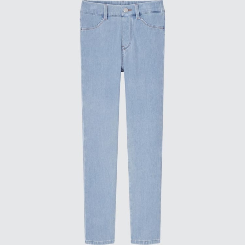 Pantalones Jogger Uniqlo Ultra Stretch Denim Niños Azules | 3927QLWCY