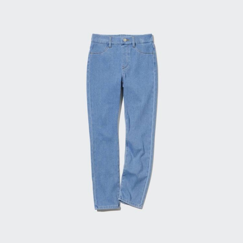 Pantalones Jogger Uniqlo Ultra Stretch Denim (With Back Pockets) Niños Azules | 2751FHPYV