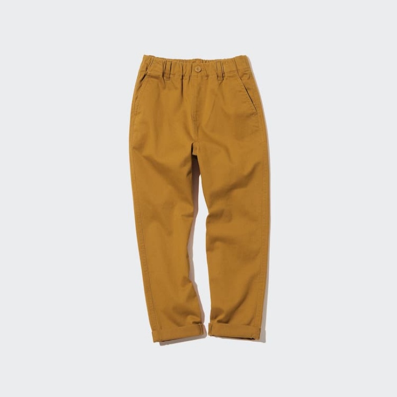 Pantalones Jogger Uniqlo Ultra Stretch Tapered Niños Amarillo | 5709XFDZB