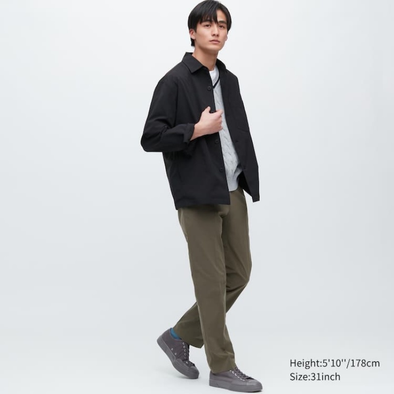 Pantalones Uniqlo Airsense Ultra Light Algodon-look Hombre Verde Oliva | 0315XUDTF