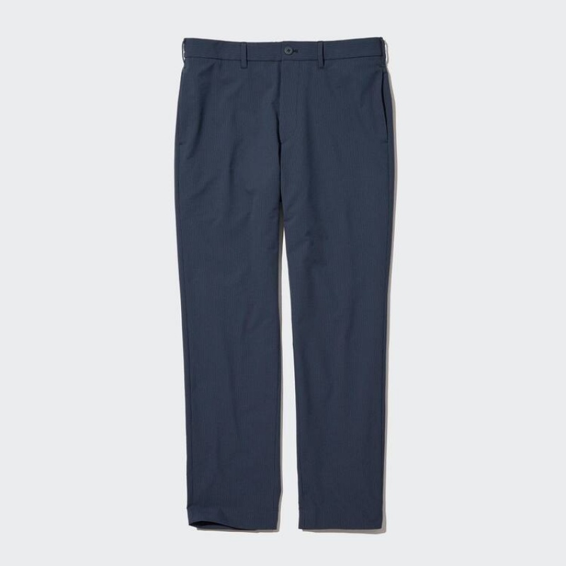 Pantalones Uniqlo Airsense Ultra Light Seersucker Relaxed Fit Hombre Azules | 3569NBJYF