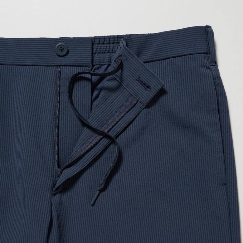 Pantalones Uniqlo Airsense Ultra Light Seersucker Relaxed Fit Hombre Azules | 3569NBJYF