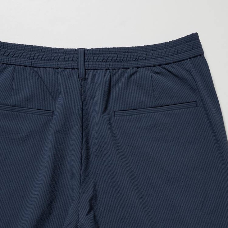 Pantalones Uniqlo Airsense Ultra Light Seersucker Relaxed Fit Hombre Azules | 3569NBJYF